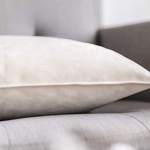 2 Velvet Pillow Covers - 20 in x 20 inches - Cream White